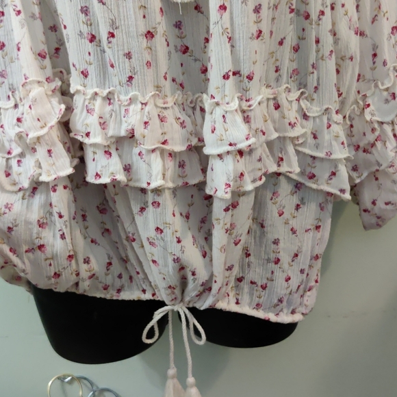 Denim & Supply RL boho floral ruffled peasant top - Picture 3 of 7